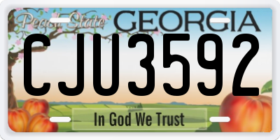GA license plate CJU3592