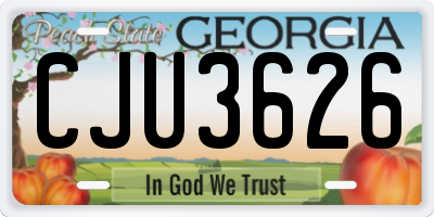 GA license plate CJU3626