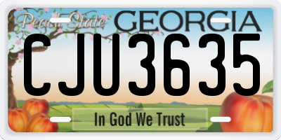 GA license plate CJU3635