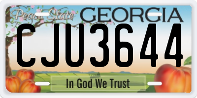 GA license plate CJU3644