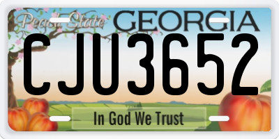 GA license plate CJU3652