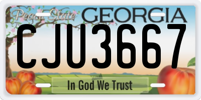 GA license plate CJU3667