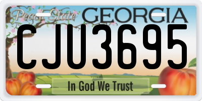 GA license plate CJU3695