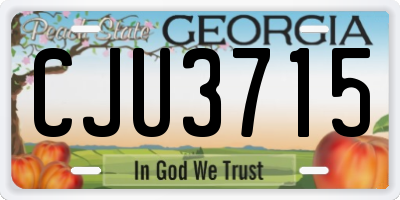 GA license plate CJU3715