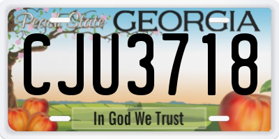 GA license plate CJU3718