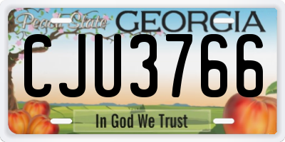 GA license plate CJU3766