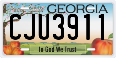 GA license plate CJU3911