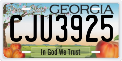 GA license plate CJU3925