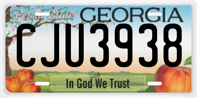 GA license plate CJU3938