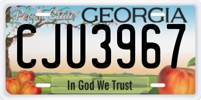 GA license plate CJU3967