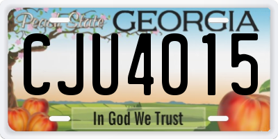 GA license plate CJU4015