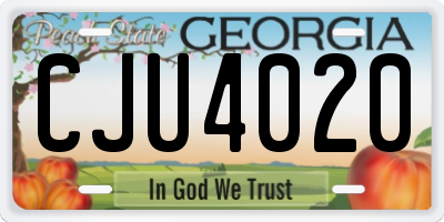 GA license plate CJU4020