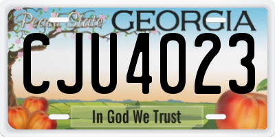 GA license plate CJU4023