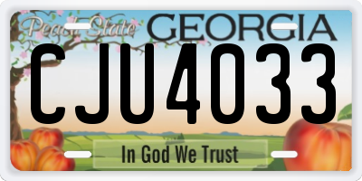 GA license plate CJU4033
