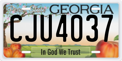 GA license plate CJU4037