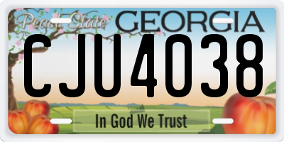 GA license plate CJU4038