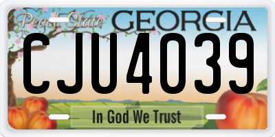 GA license plate CJU4039