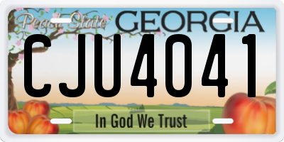 GA license plate CJU4041