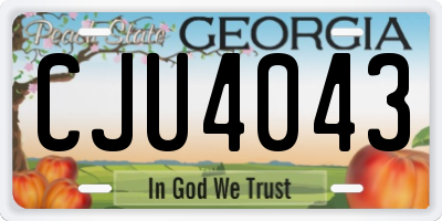 GA license plate CJU4043