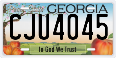 GA license plate CJU4045
