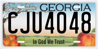 GA license plate CJU4048