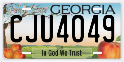 GA license plate CJU4049