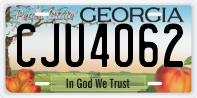 GA license plate CJU4062