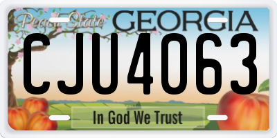 GA license plate CJU4063