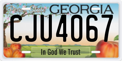 GA license plate CJU4067