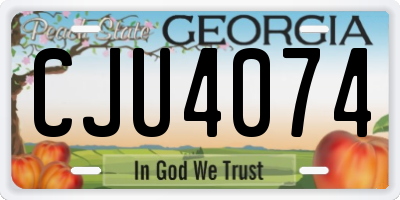 GA license plate CJU4074