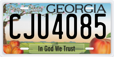 GA license plate CJU4085