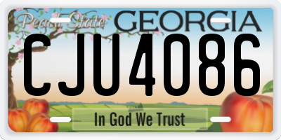 GA license plate CJU4086