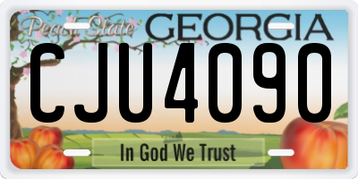 GA license plate CJU4090
