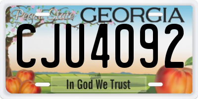GA license plate CJU4092