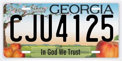 GA license plate CJU4125