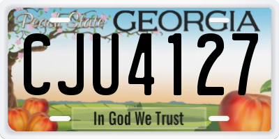 GA license plate CJU4127