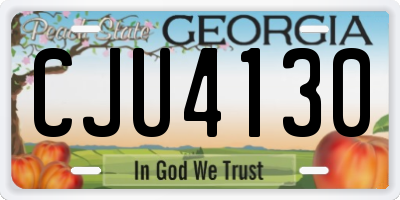 GA license plate CJU4130