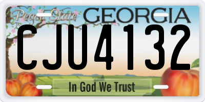GA license plate CJU4132