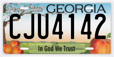 GA license plate CJU4142