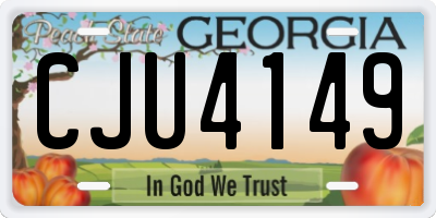 GA license plate CJU4149