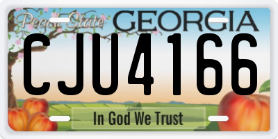 GA license plate CJU4166