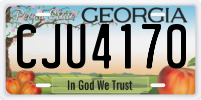 GA license plate CJU4170