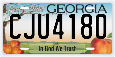 GA license plate CJU4180