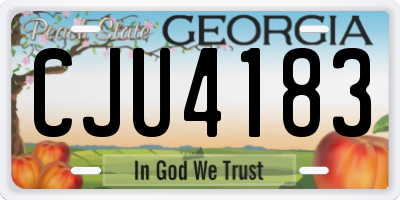 GA license plate CJU4183