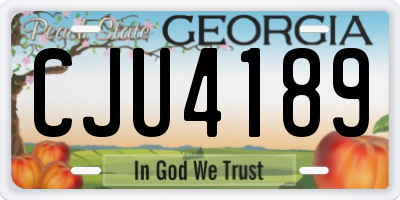 GA license plate CJU4189