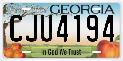GA license plate CJU4194