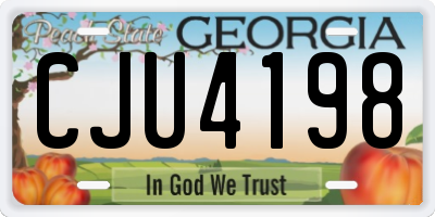 GA license plate CJU4198