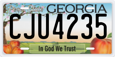 GA license plate CJU4235