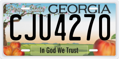GA license plate CJU4270