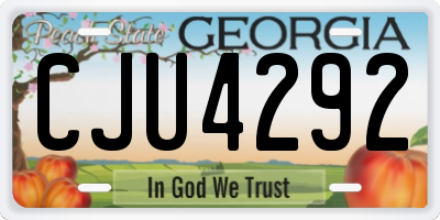 GA license plate CJU4292